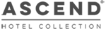 The image shows the logo of "Ascend Hotel Collection" with bold, uppercase text. logo on footer section.