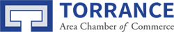 This image shows the logo for the Torrance Area Chamber of Commerce, featuring a stylized "T" and the organization's name. logo on footer section.